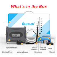 Lintratek 1800mhz 4G wzmacniacz sygnału LTE 1800 GSM 900mhz 3G WCDMA 2100 wzmacniacz dźwięku wzmacniacz 2G 3G 4G antena Yagi 10M zestaw LCD 6